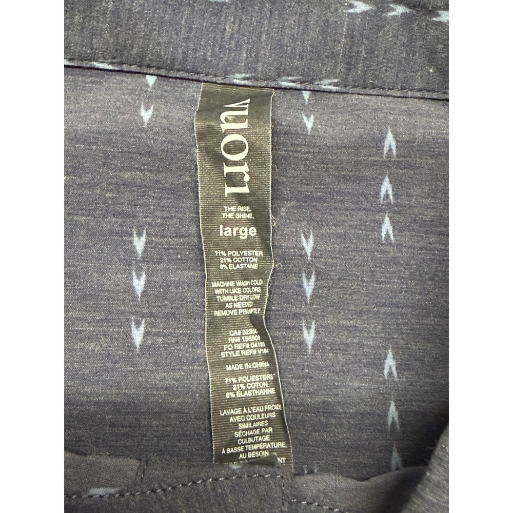 Vuori Mens Bridge Button Down Shirt Gray Geometric Pattern Short Sleeve V184 L - Picture 4 of 8